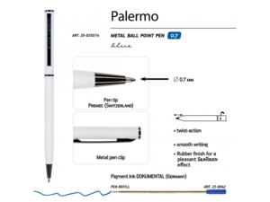 Ручка металлическая шариковая Palermo